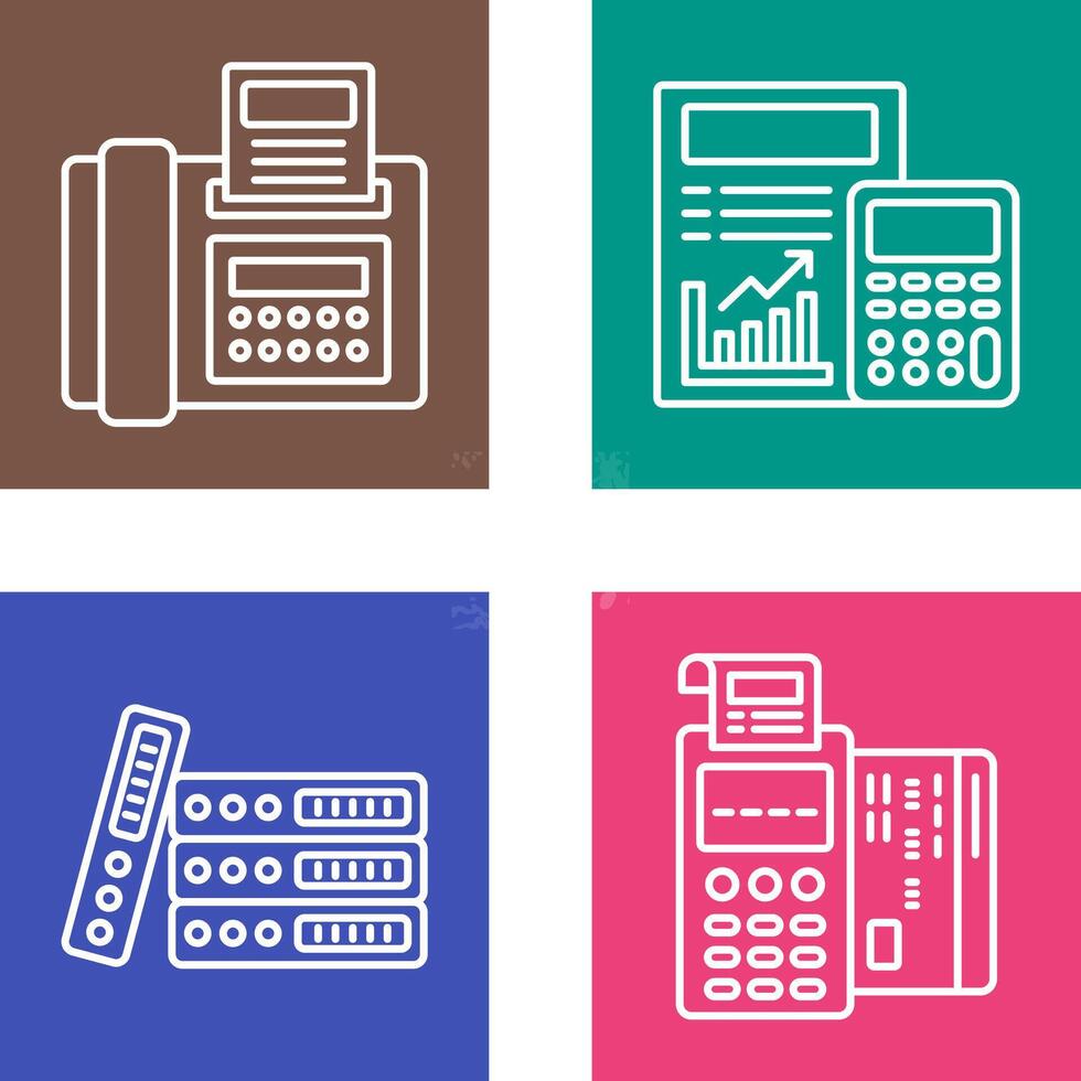 Fax and calculating Icon vector