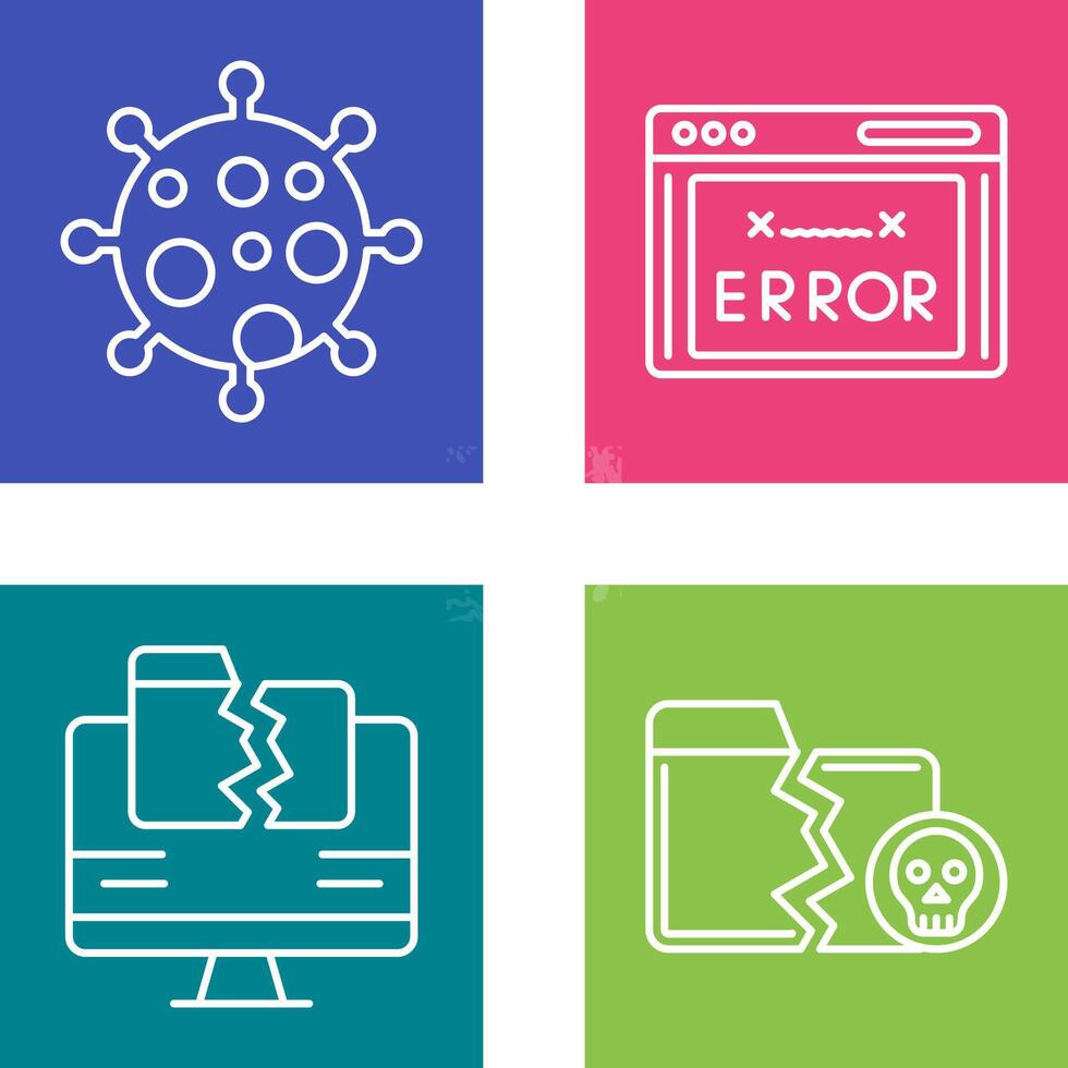 Virus and Error Code Icon vector