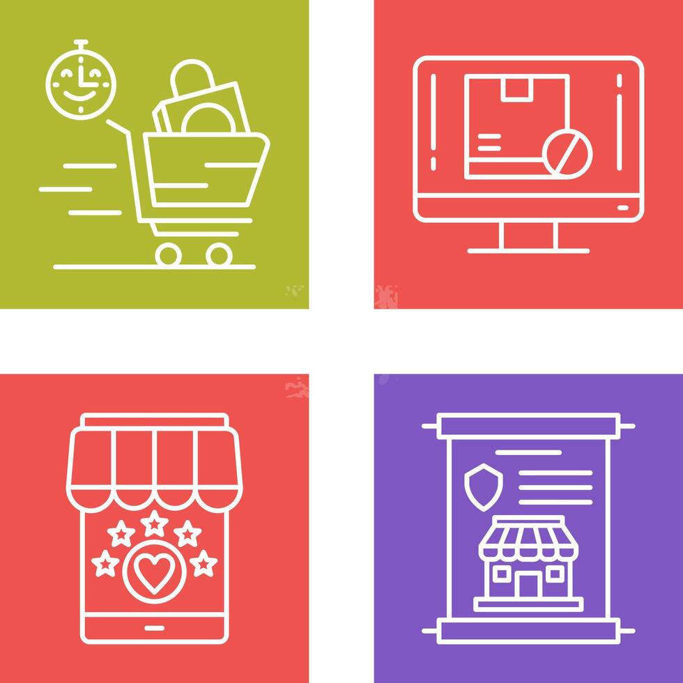 Happy Hour and Out of Stock Icon vector