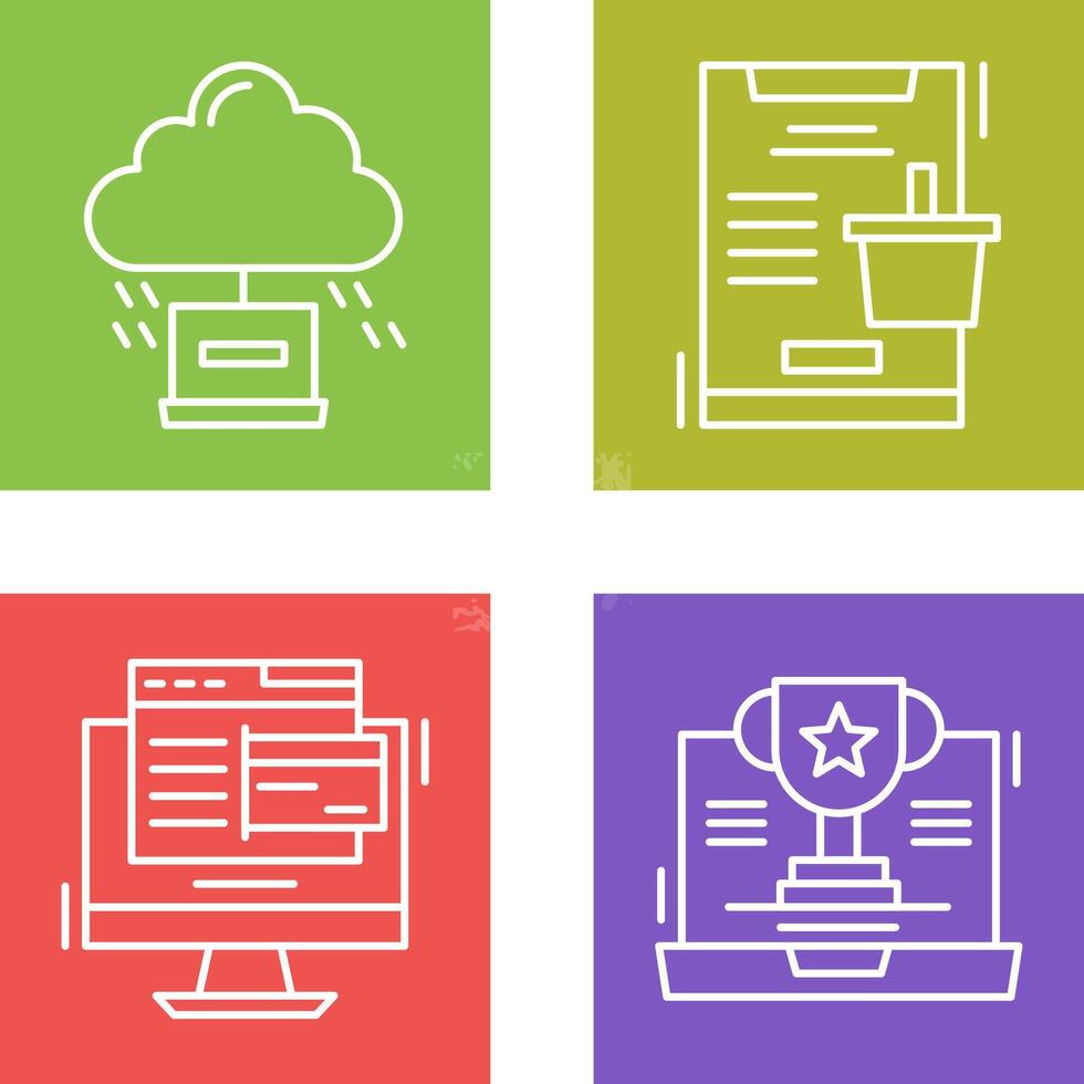 Cloud Computing and Online Shopping Icon vector