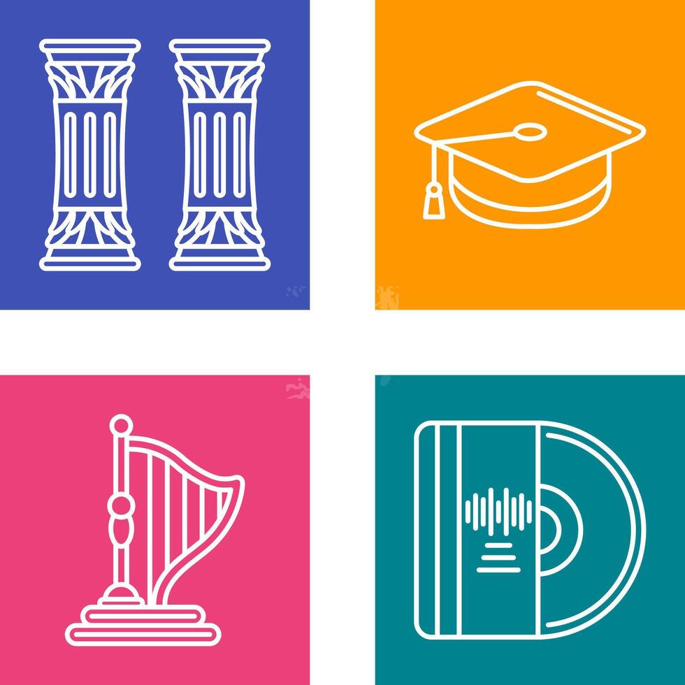 Column and Mortarboard Icon vector