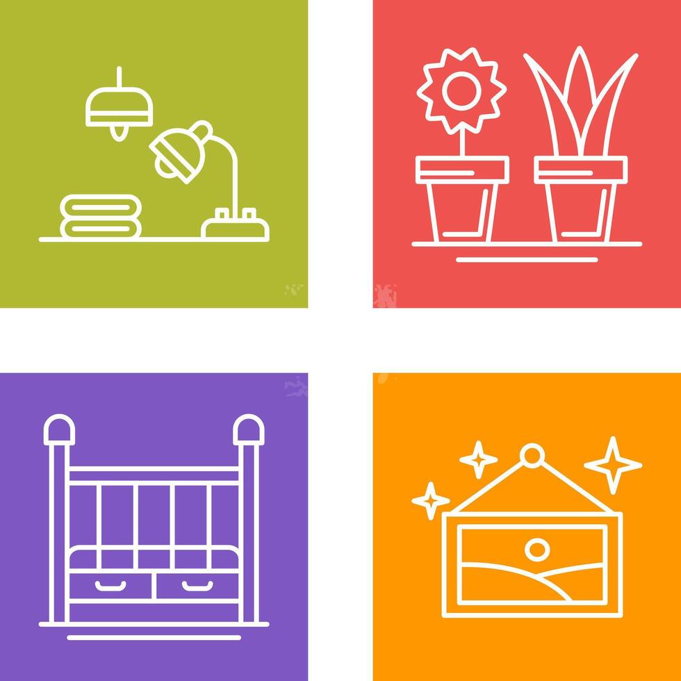 Lamps and House Plants Icon vector