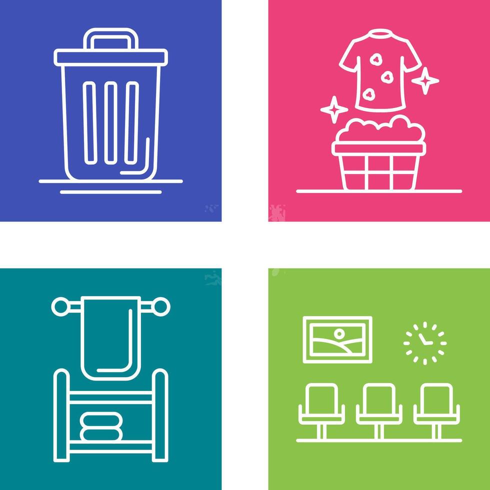 Trash Can and Laundary Icon vector