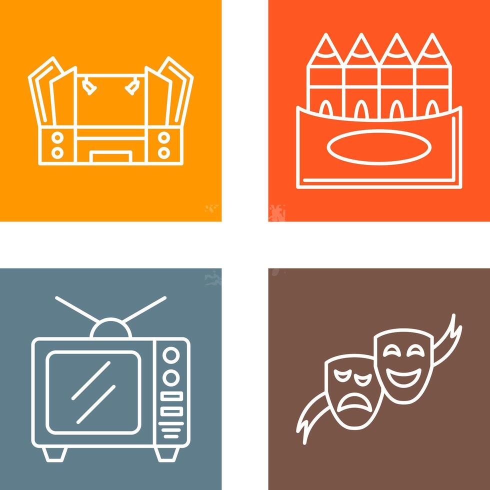 Stage and Crayons Icon vector