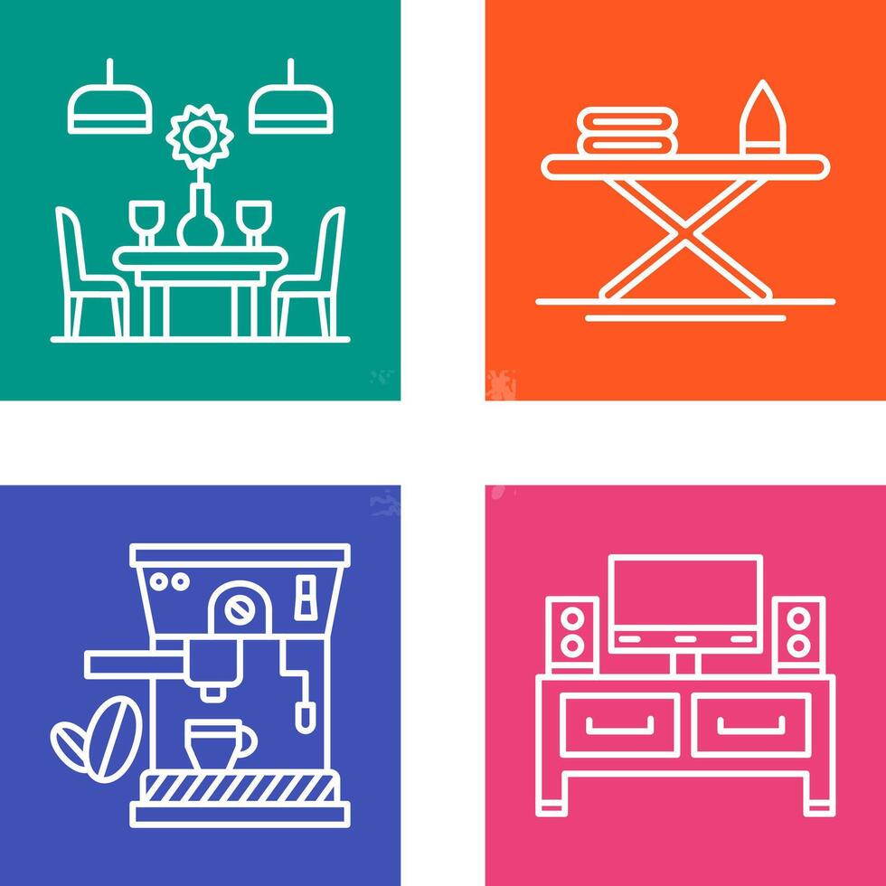 Iron Board and Table Icon vector