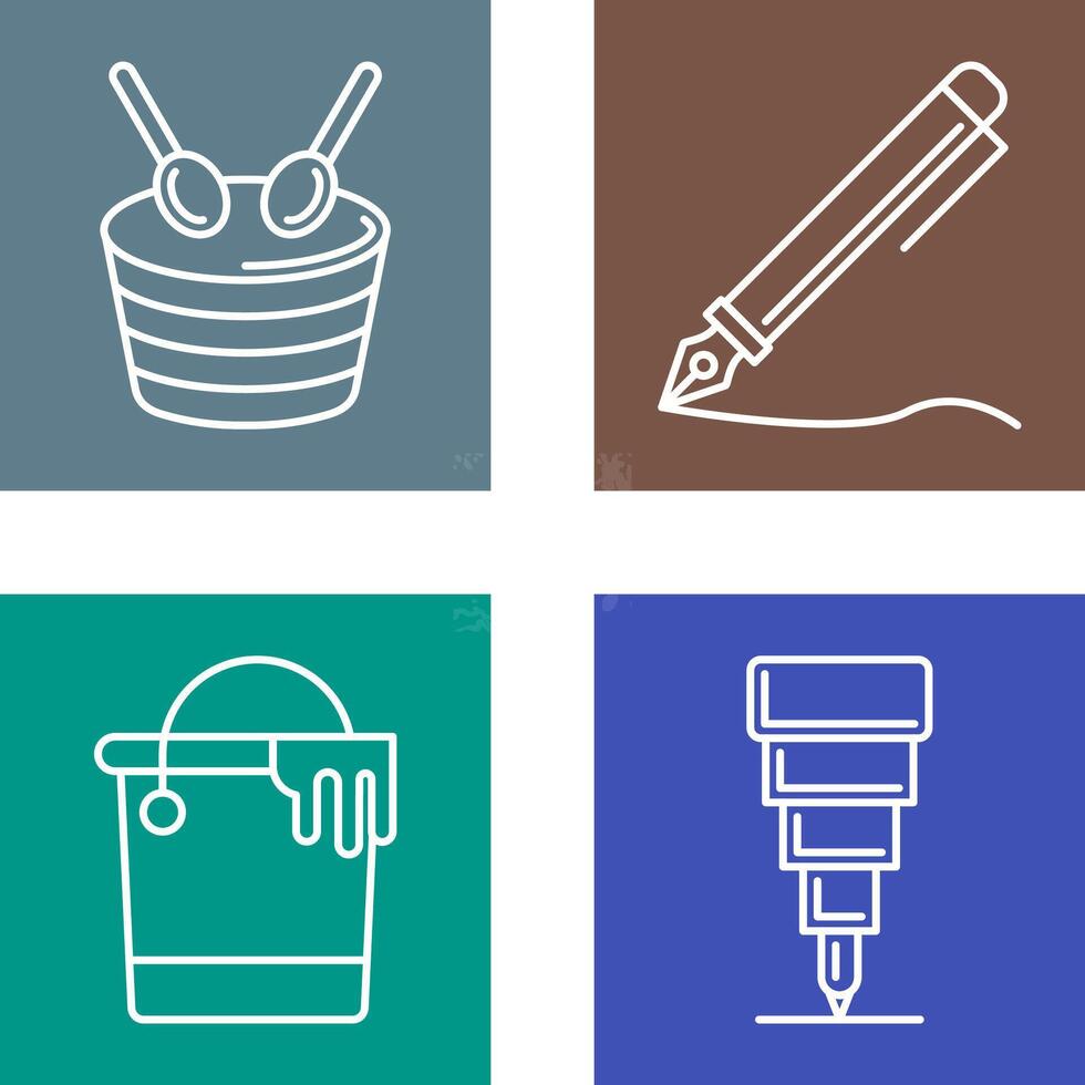 Drum and Pen Icon vector