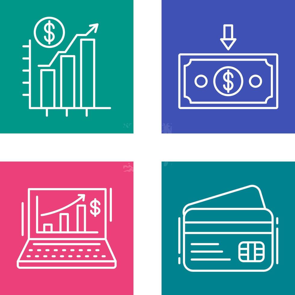 Chart Up and Money Down Icon vector