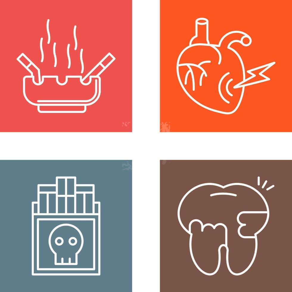 Heart Attack and hashtray Icon vector