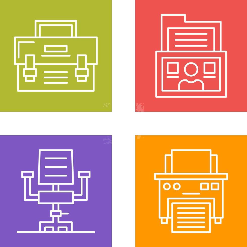 Briefcase and Folder Icon vector