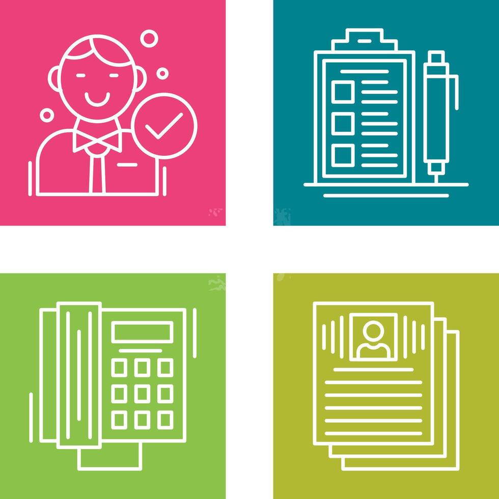 Hire and Check List Icon vector