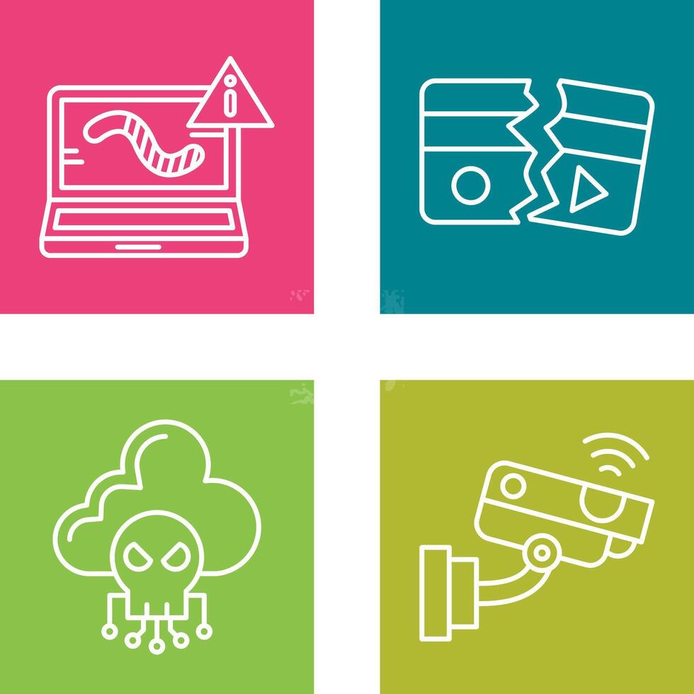 Worm and Broken Icon vector