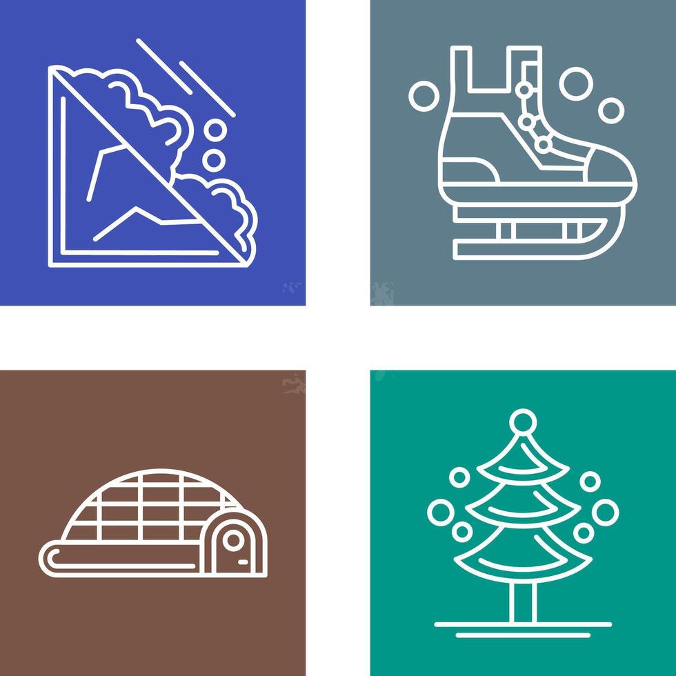 Avalanche and Ice Skating Icon vector