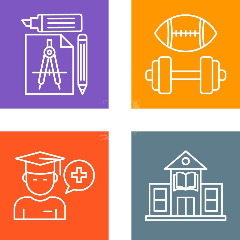 Study Tools and Sport Faculty Icon vector