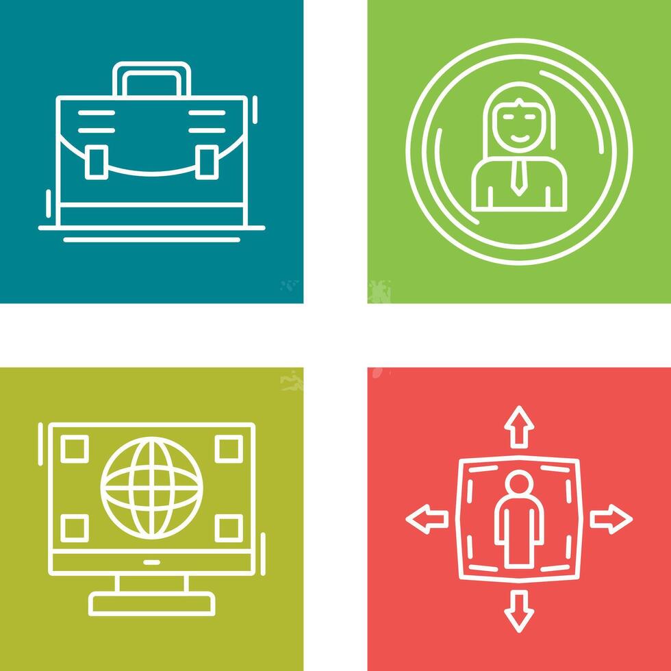 Briefcase and User Icon vector