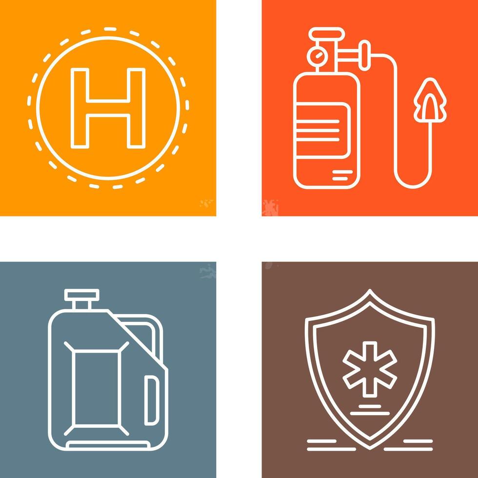 Helipad and Oxygen Icon vector
