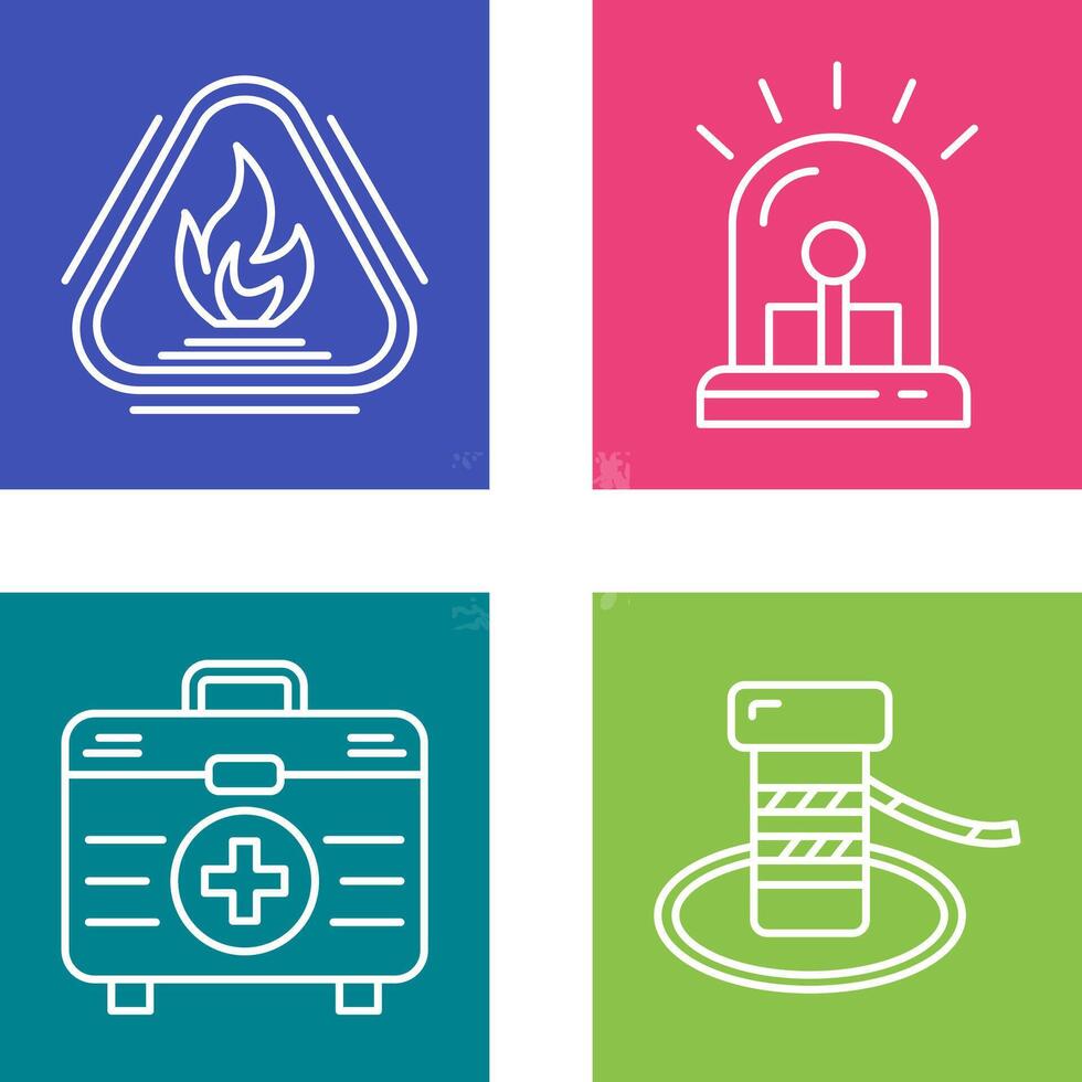 Caution Fire and Siren Icon vector