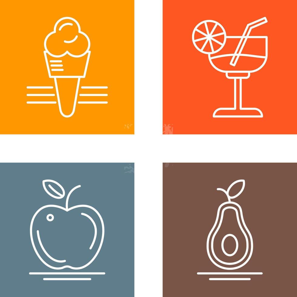 Ice Cream and Cocktail Icon vector
