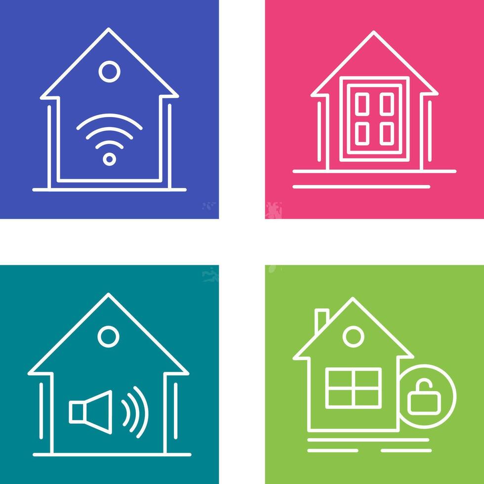Smart Home and Window Icon vector