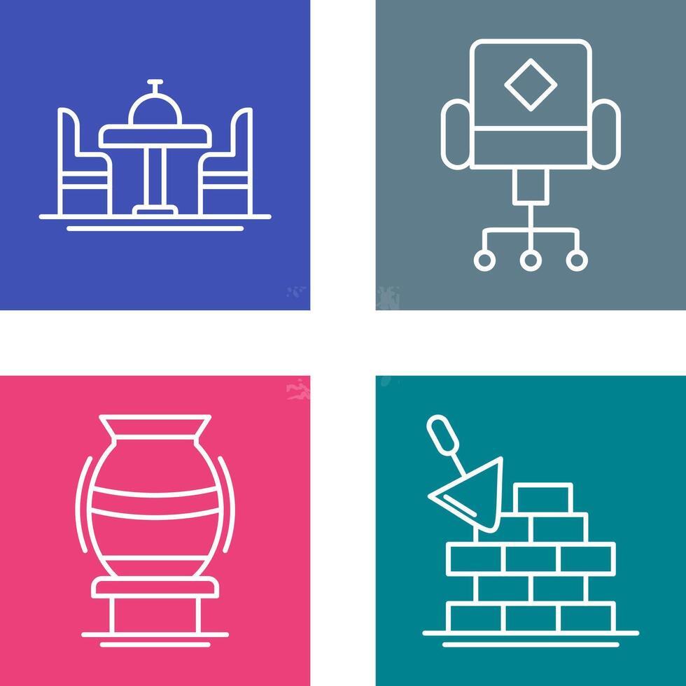Chair and Dinning Table Icon vector