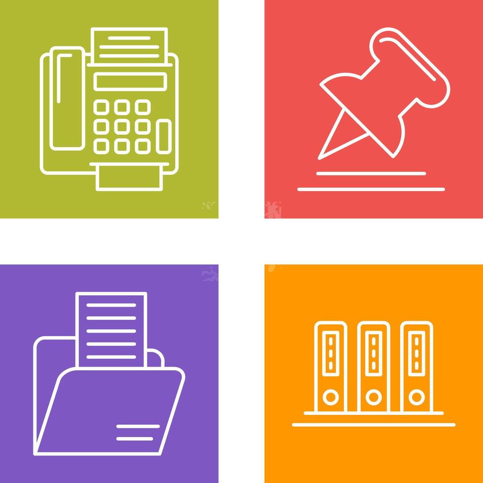 Fax Machine and Pin Icon vector
