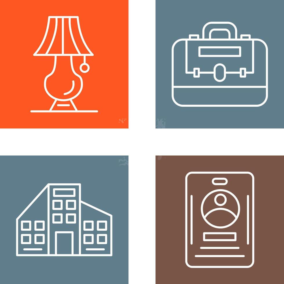 Lamp and briefcase Icon vector