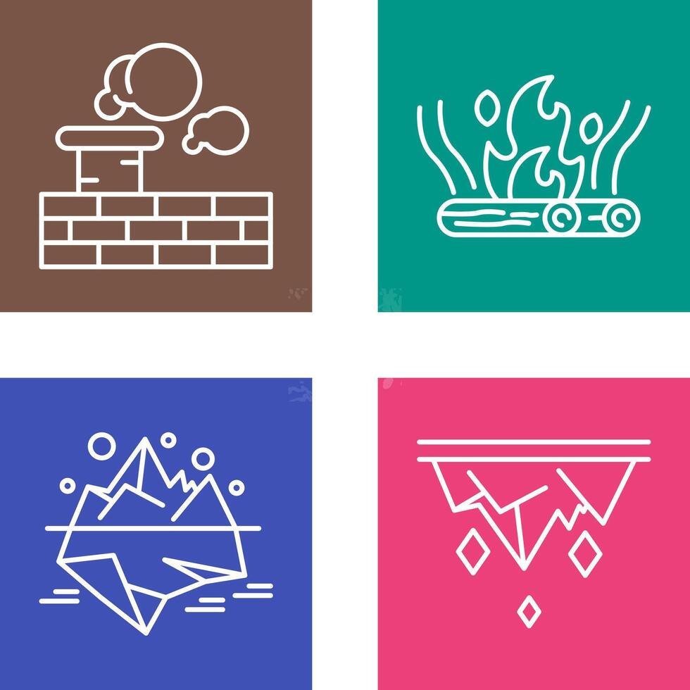 Chimney and Bonfire Icon vector