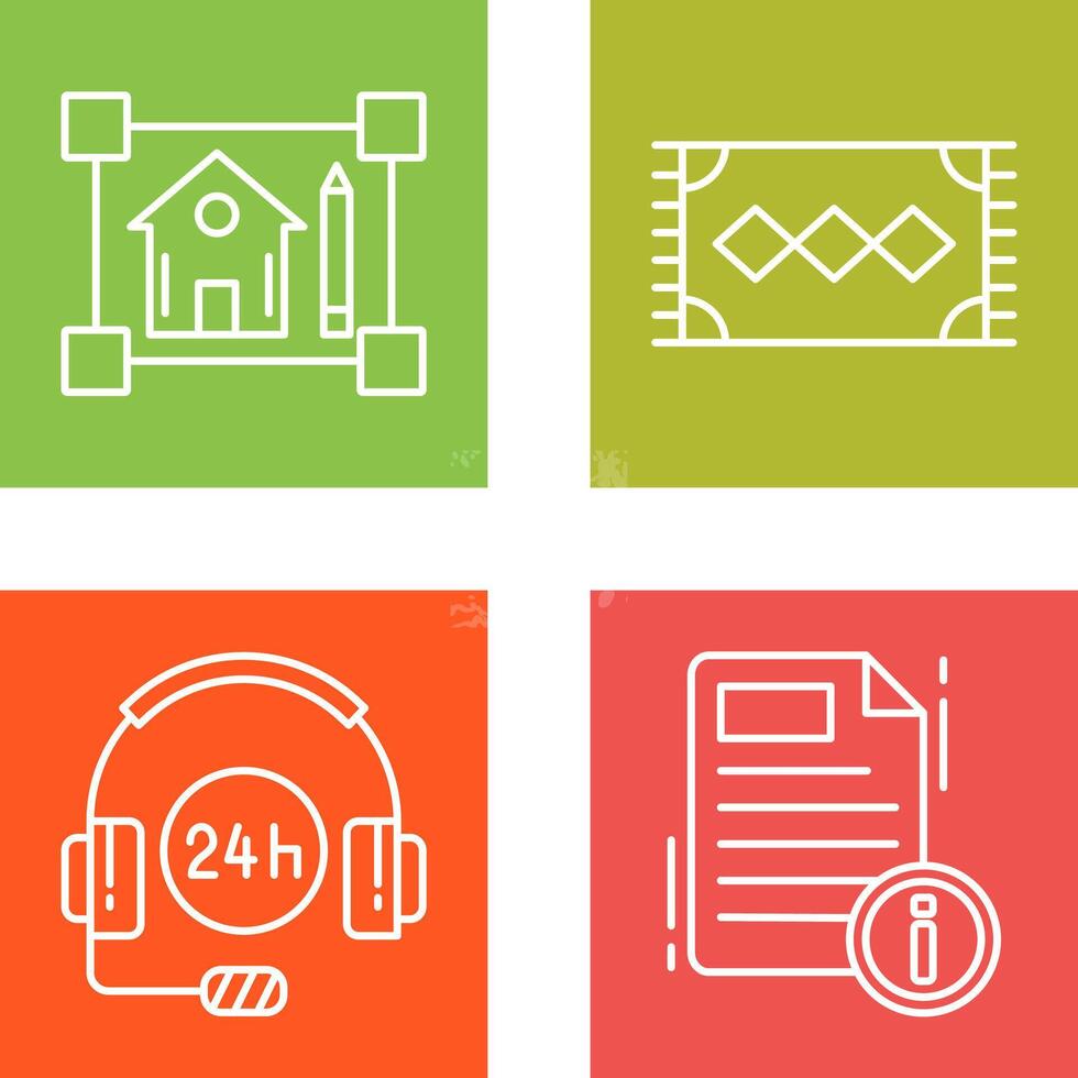 blueprint and rug Icon vector