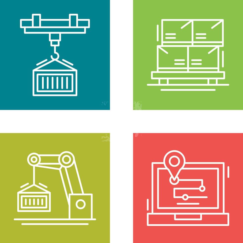 crane and stock Icon vector