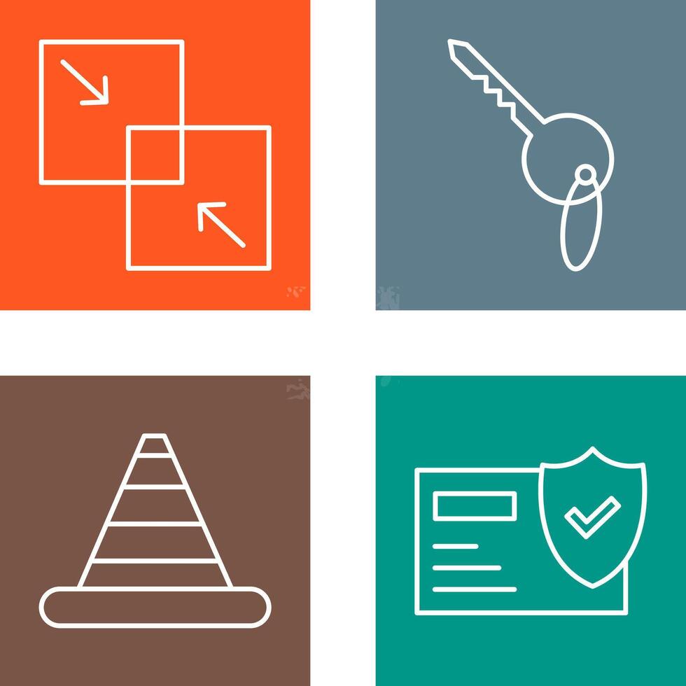 Combine and Key Icon vector
