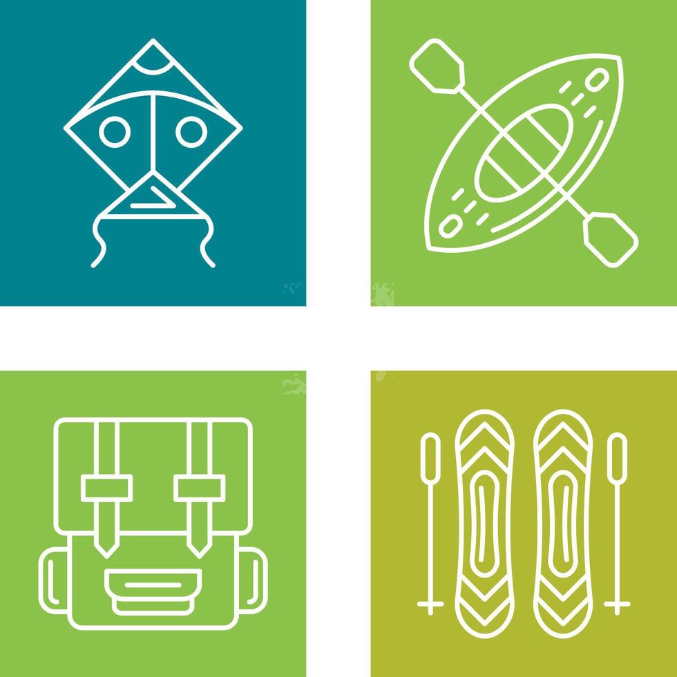 Kite and Kayak Icon vector