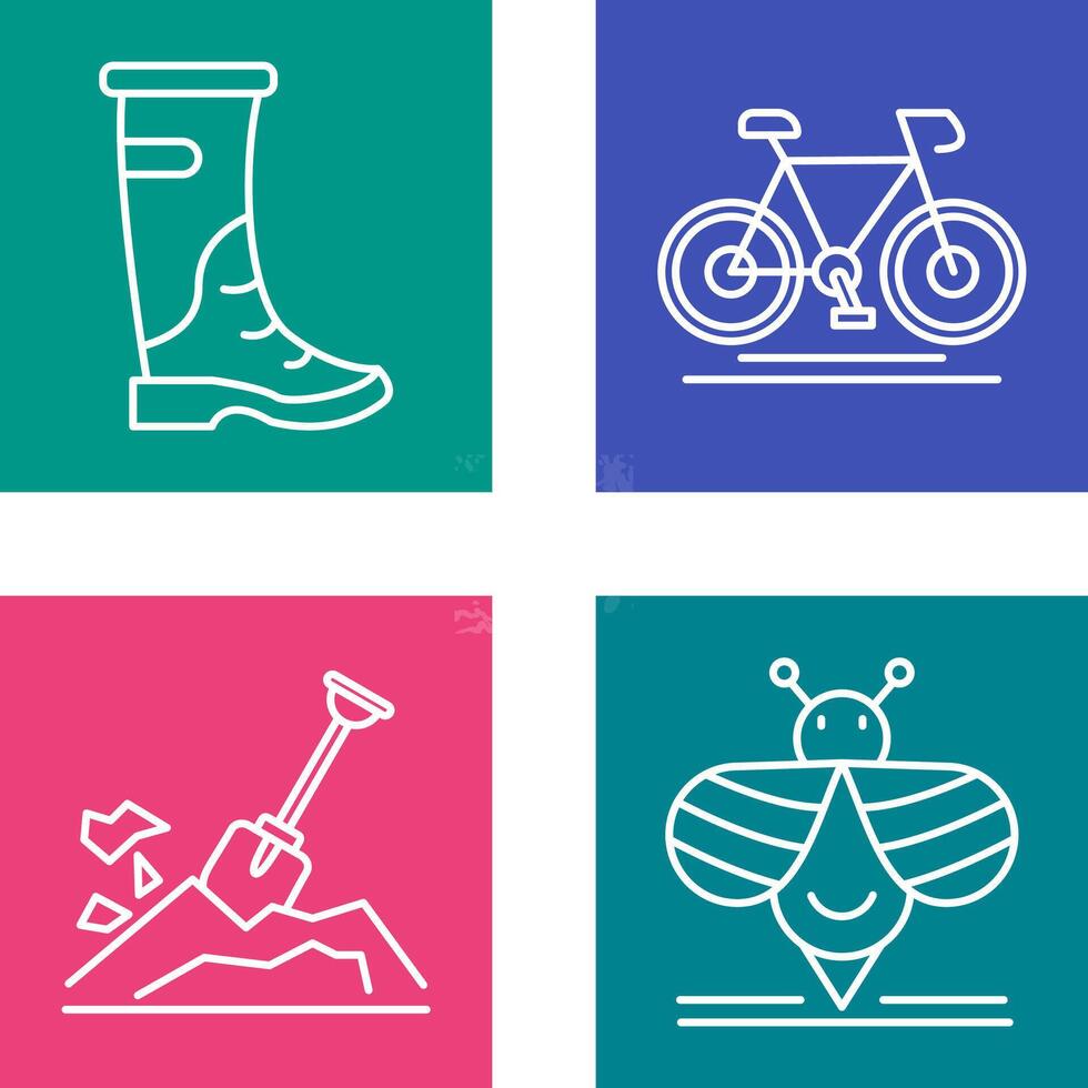 Rain Boots and Cycling Icon vector