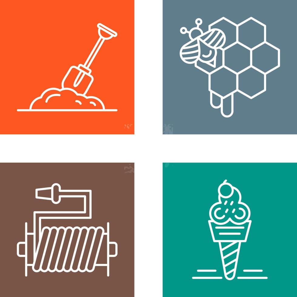 Digging and Honeycomb Icon vector
