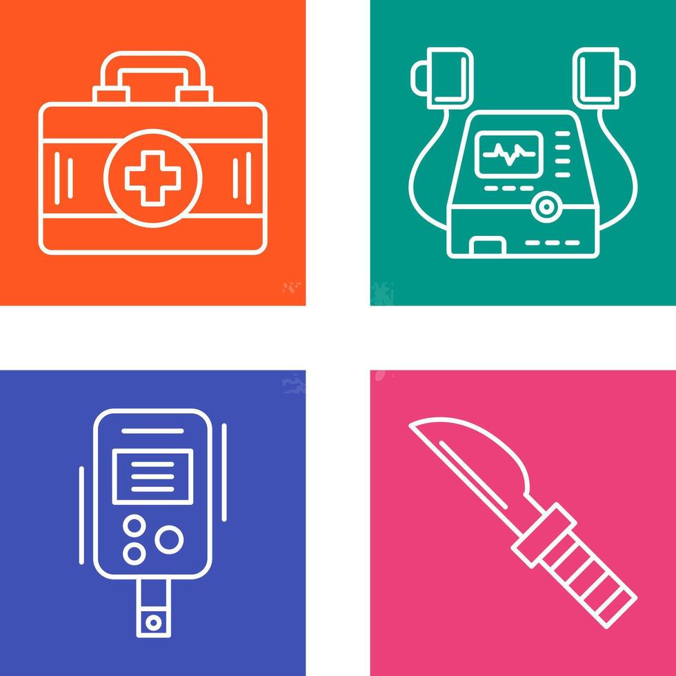 Defribillator and First Aid Kit Icon vector
