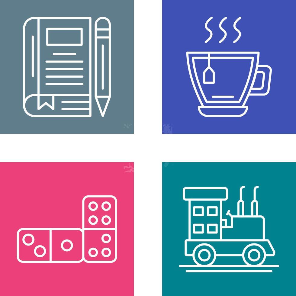 Tea and Diary Icon vector