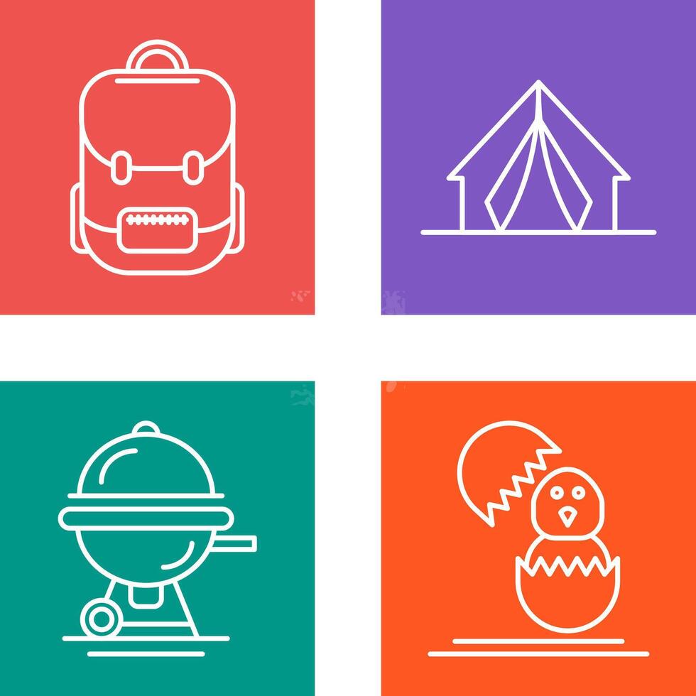 Bag and Camp Icon vector