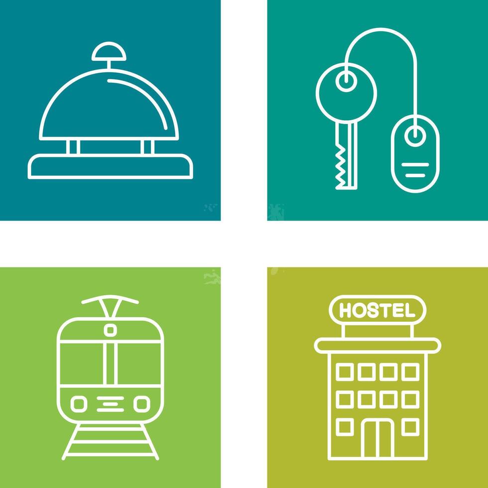 Room key and Desk Bell Icon vector