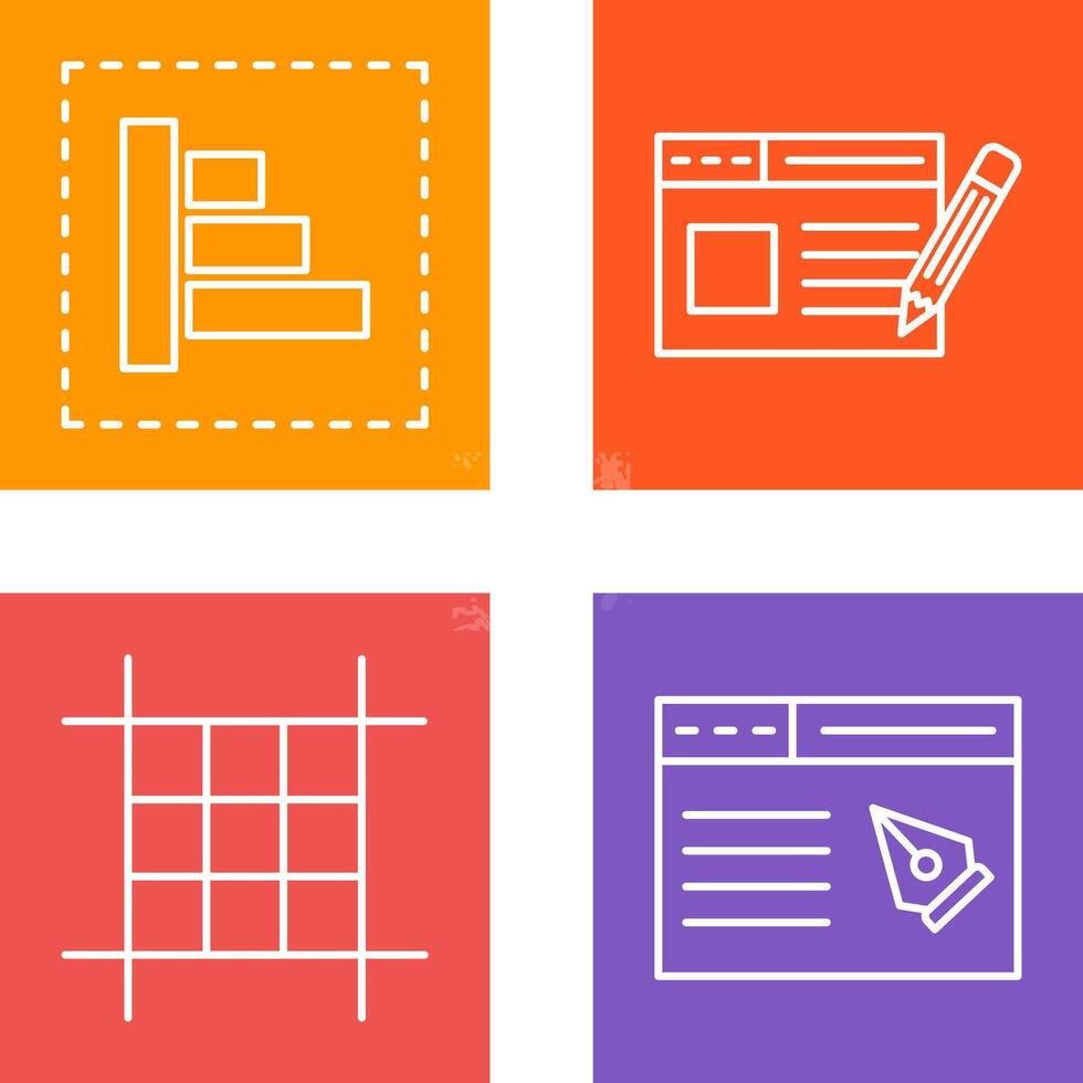 Object Alignment and Web Page Icon vector