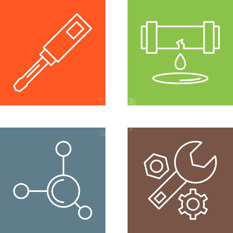 Screwdriver and Leak Icon vector