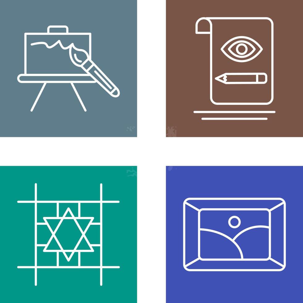canvas and sketch Icon vector