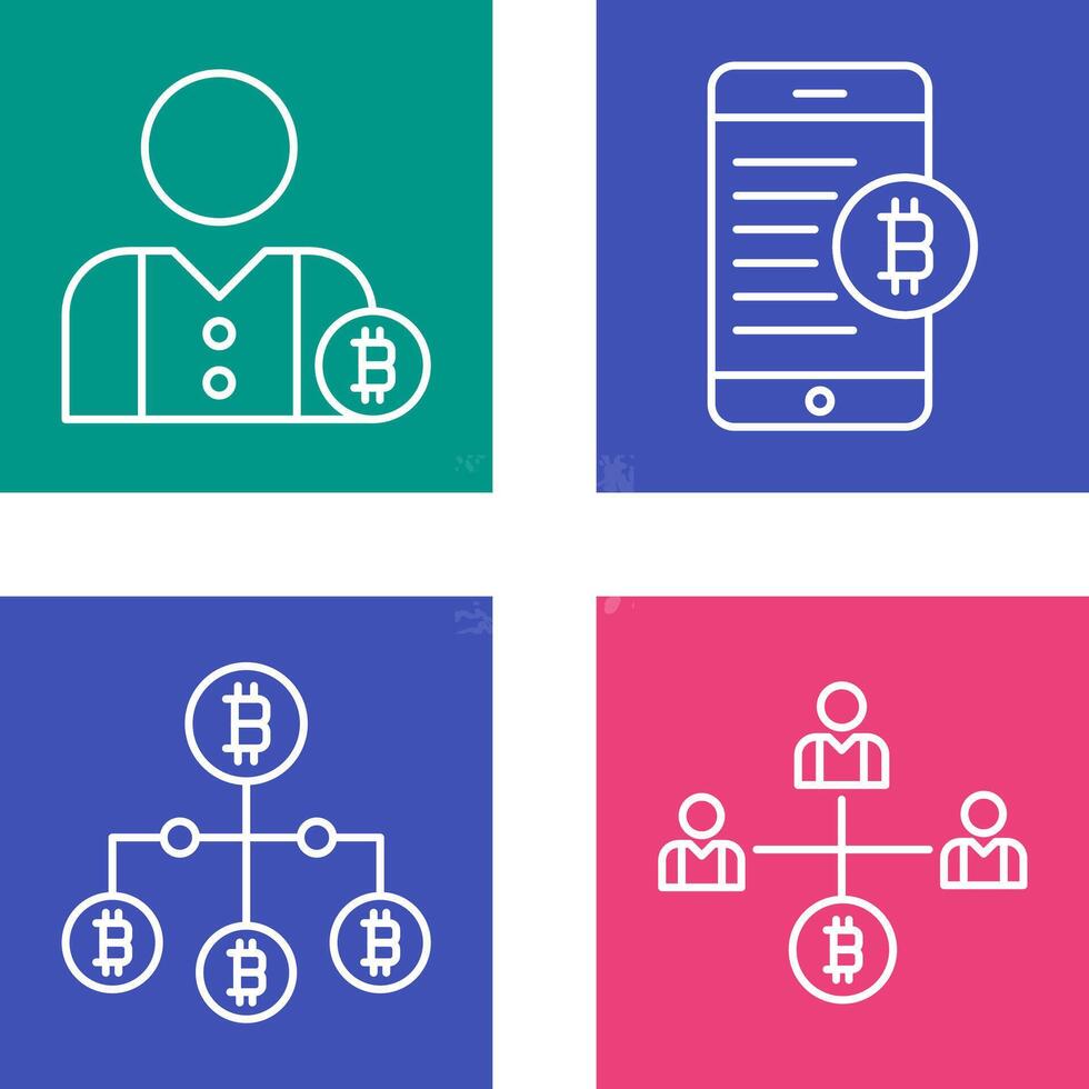 User and Bitcoin Mobile Icon vector