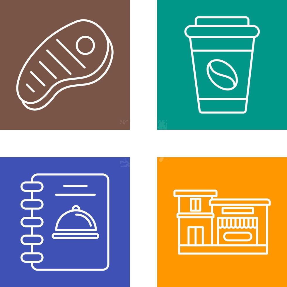 Meat and Coffee Icon vector