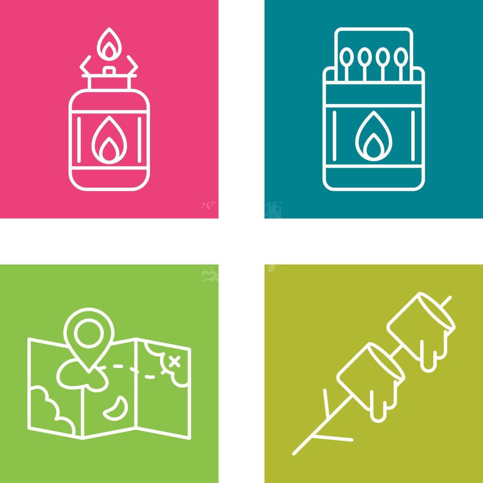 Camping Gas and Matches Icon vector