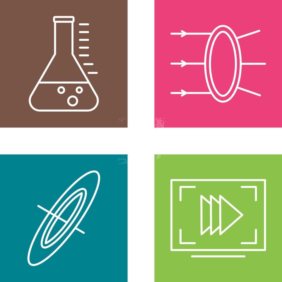 Refraction and beaker Icon vector