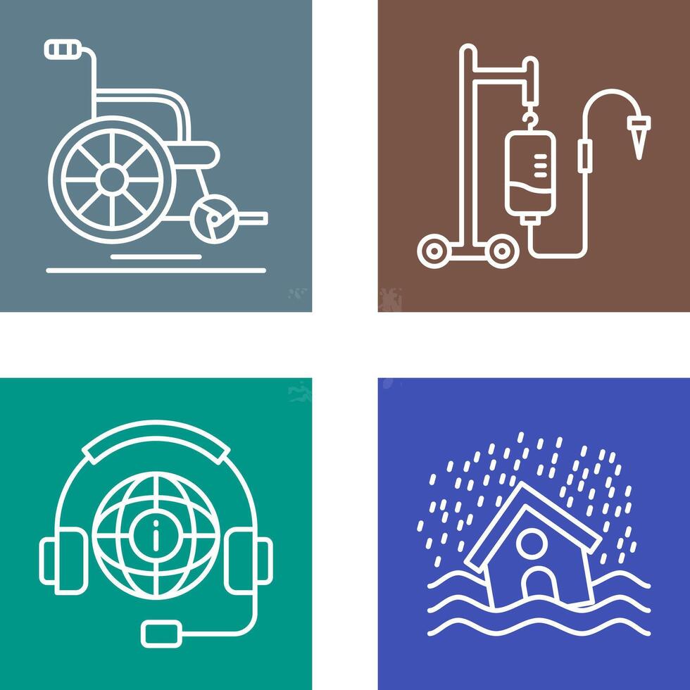 Wheel Chair and Intravenous Icon vector