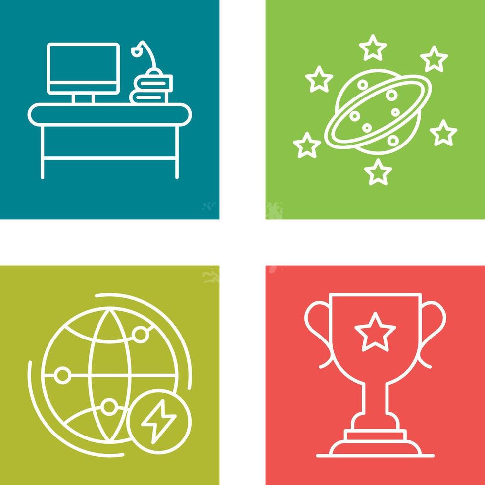 Desktop and Saturn Icon vector