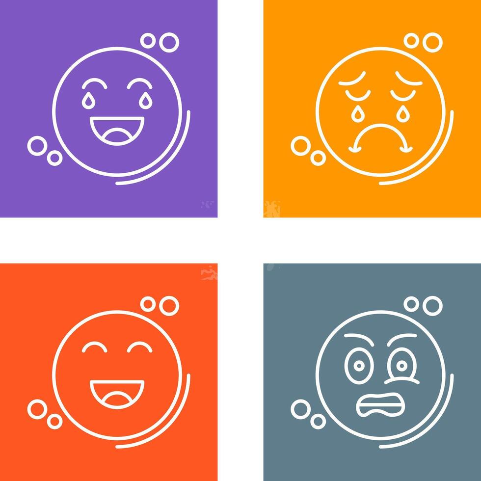 Loughing and Unhappy Icon vector