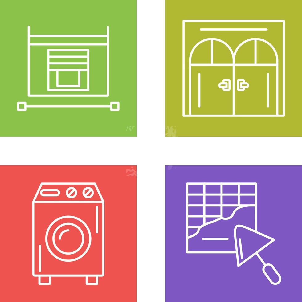 Blind and Door Icon vector