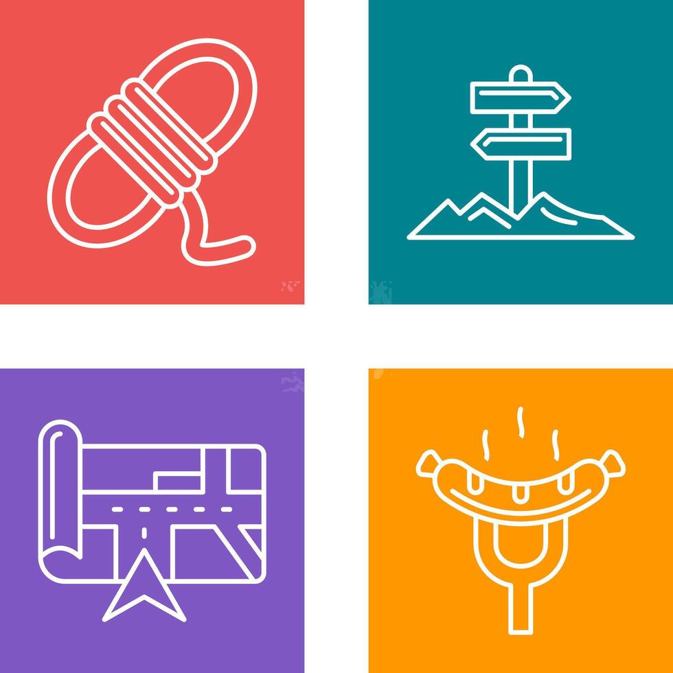 Direction and Rope Icon vector