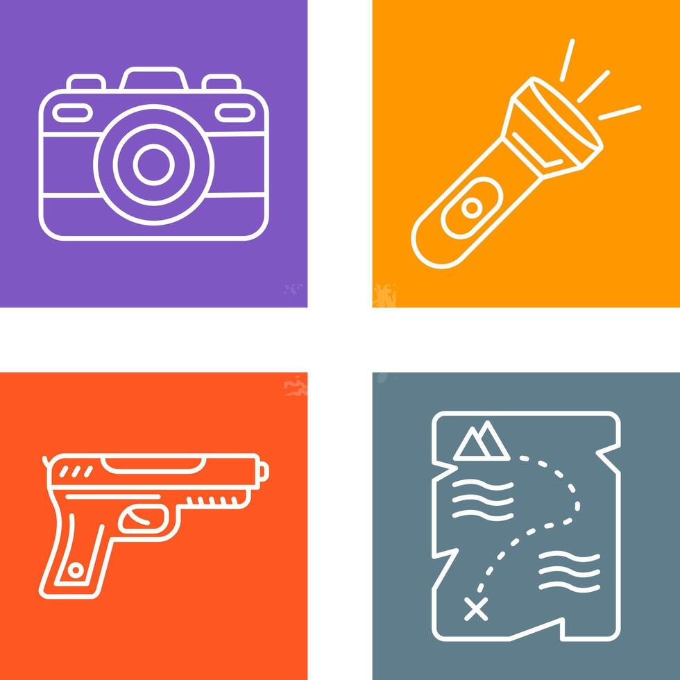 Camera and Flash Light Icon vector