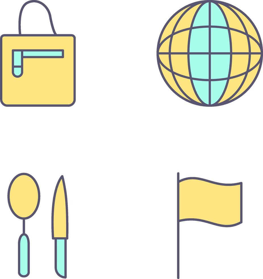 handbag and globe Icon vector